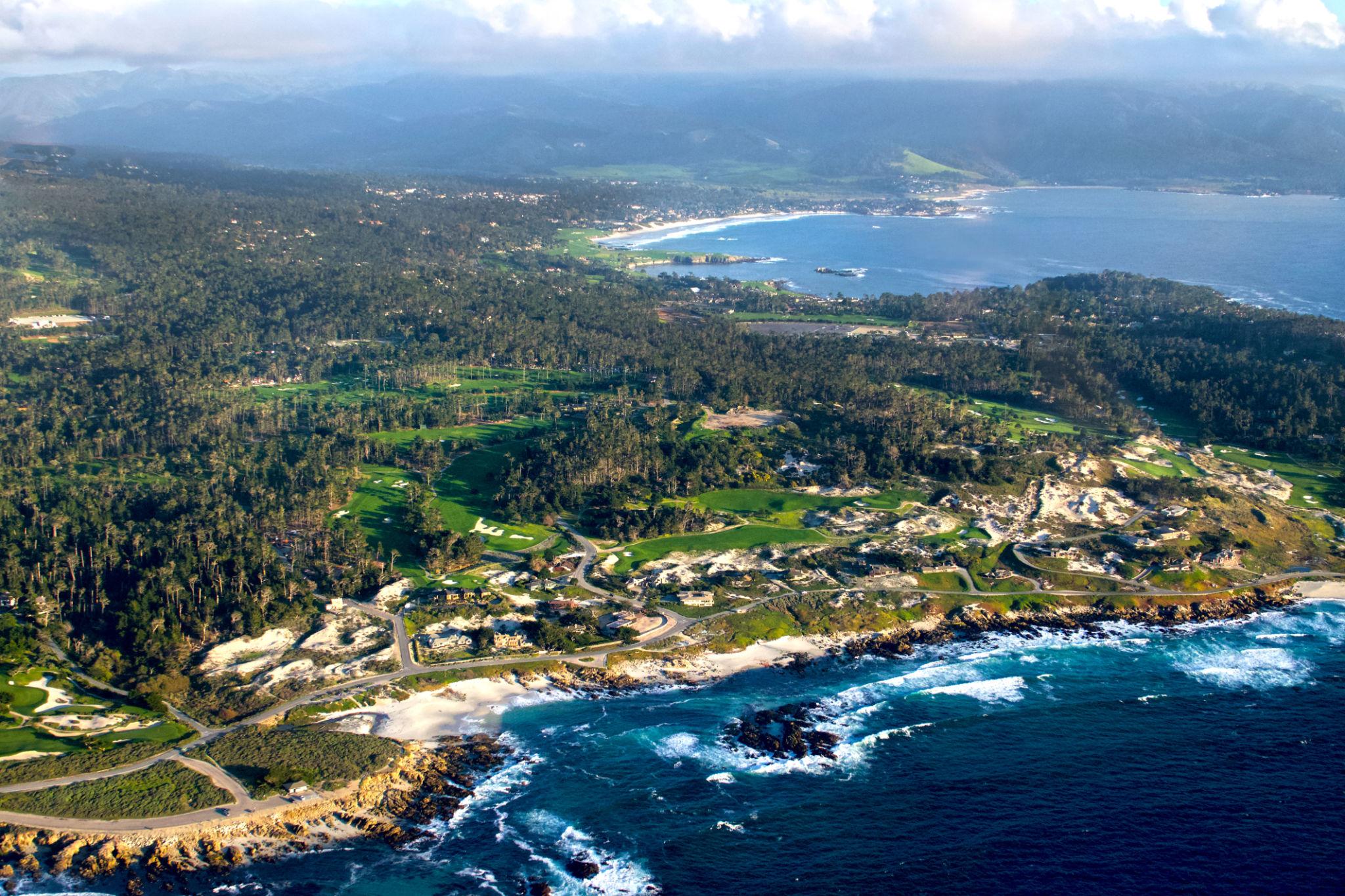 pebble beach golf club for a birdseye view