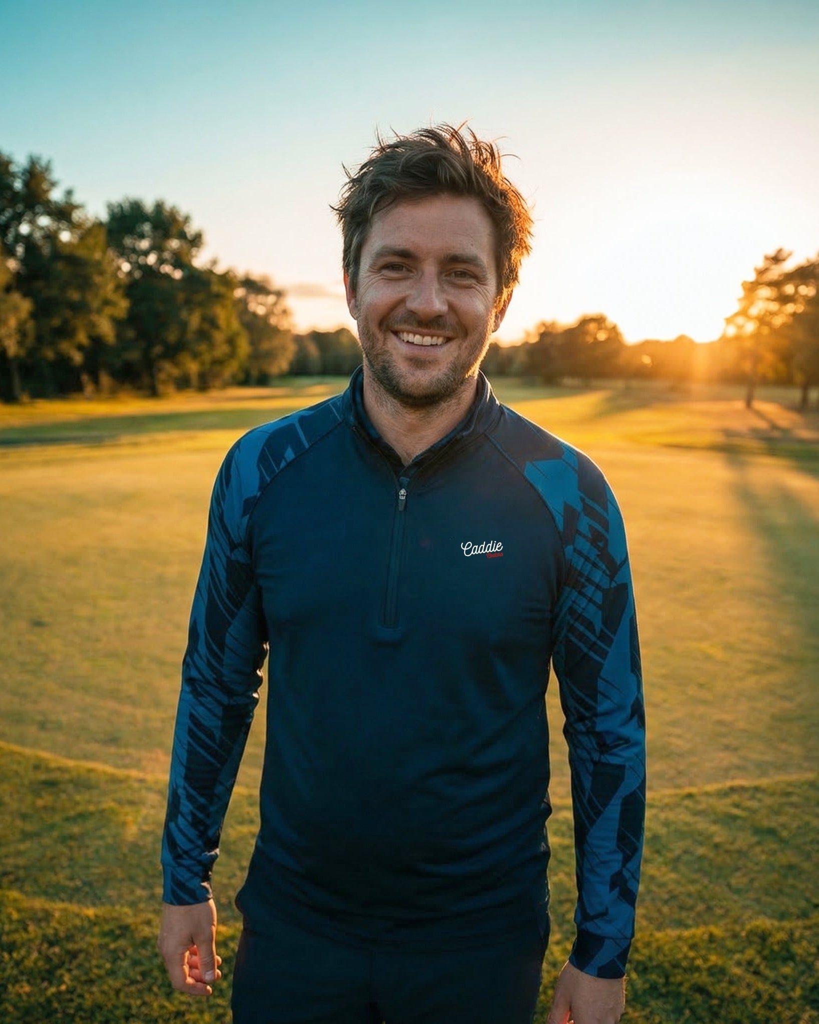 Man wearing Quarter Zip Golf Jacket 