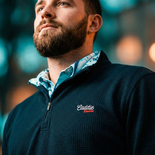 Man wearing Quarter Zip Golf Jacket 