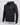 Black hoodie with a brand logo on a light gray background
