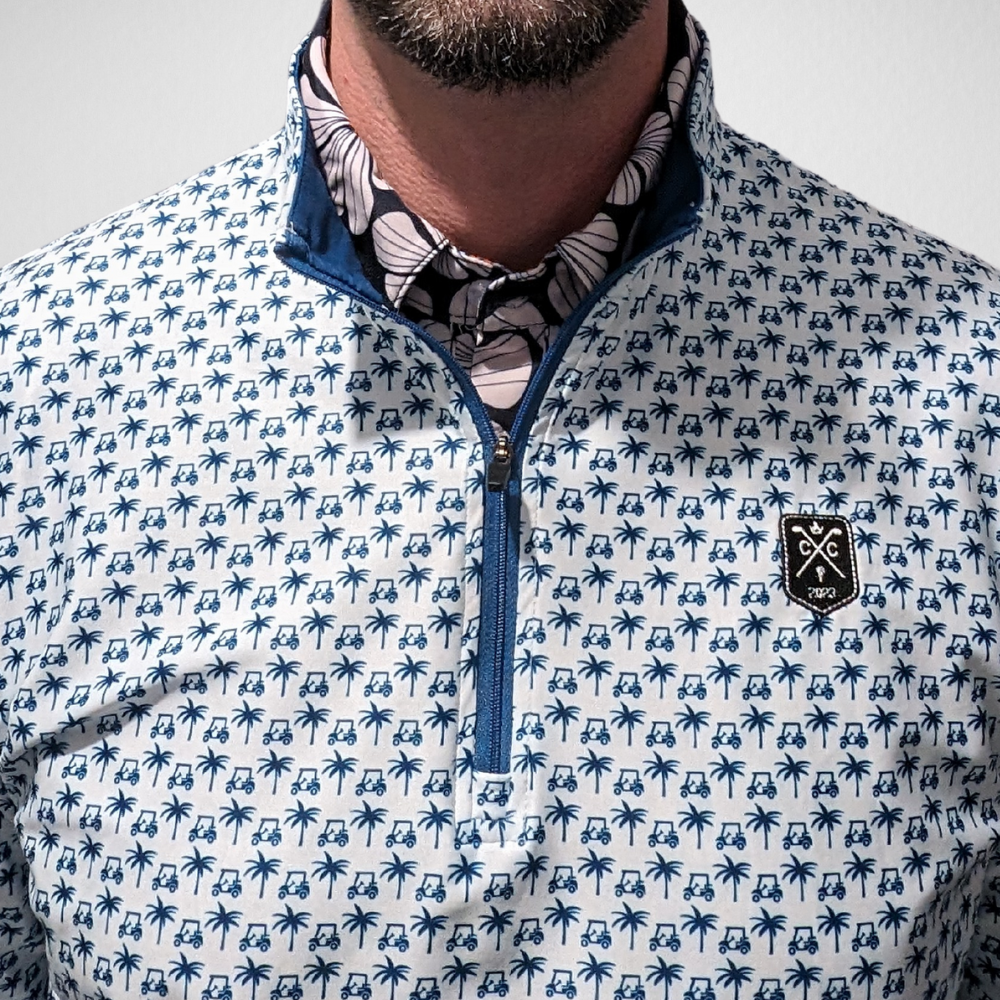 Close up image of Caddie Performance Golf Quarter Zip