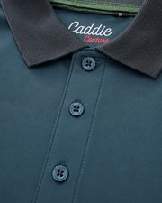 close up of green golf polo
