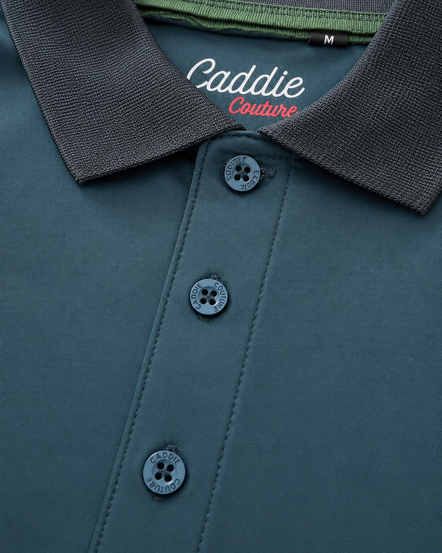 Caddie Couture golf polo detail