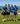 Four men posing on a golf course with ocean view