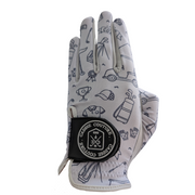 Doodle Pattern Golf Glove Front View