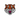 Enamel ball marker of a tiger's face on a white background