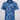 Blue patterned polo shirt on a light gray background