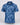 Blue patterned polo shirt on a light gray background