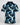 Blue and black patterned polo shirt on a white background