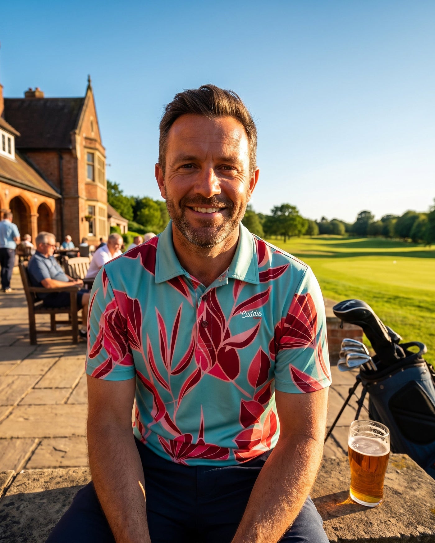 Caddie Couture golf polo lifestyle image