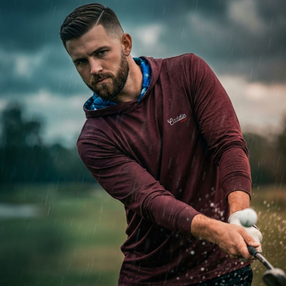 Azure Petal Performance Golf Hoodie