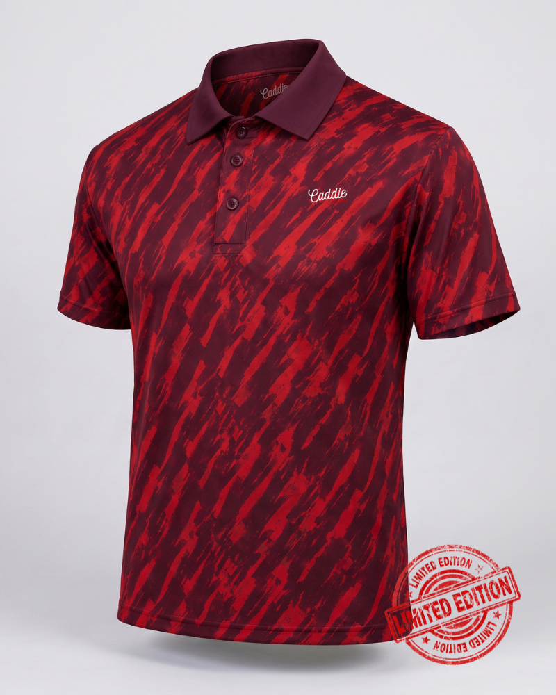 Scarlet Surge Golf Polo