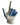 White and blue glove on a white background