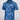 Blue patterned polo shirt on a light gray background