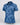 Blue patterned polo shirt on a light gray background