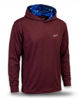 Burgundy Caddie Couture Golf Hoodie against a white back ground 