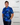 Blue Floral Golf Polo Shirt with features described
