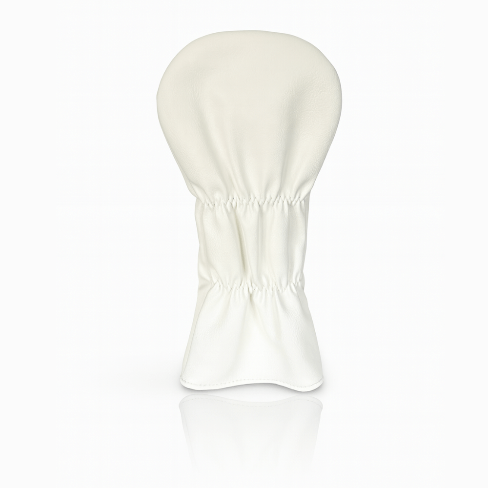 White golf club head cover on a white background