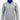 Gray long-sleeve shirt with a blue collar on a white background
