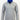 Gray long-sleeve shirt with a blue collar on a white background