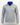 Gray long-sleeve shirt with a blue collar on a white background
