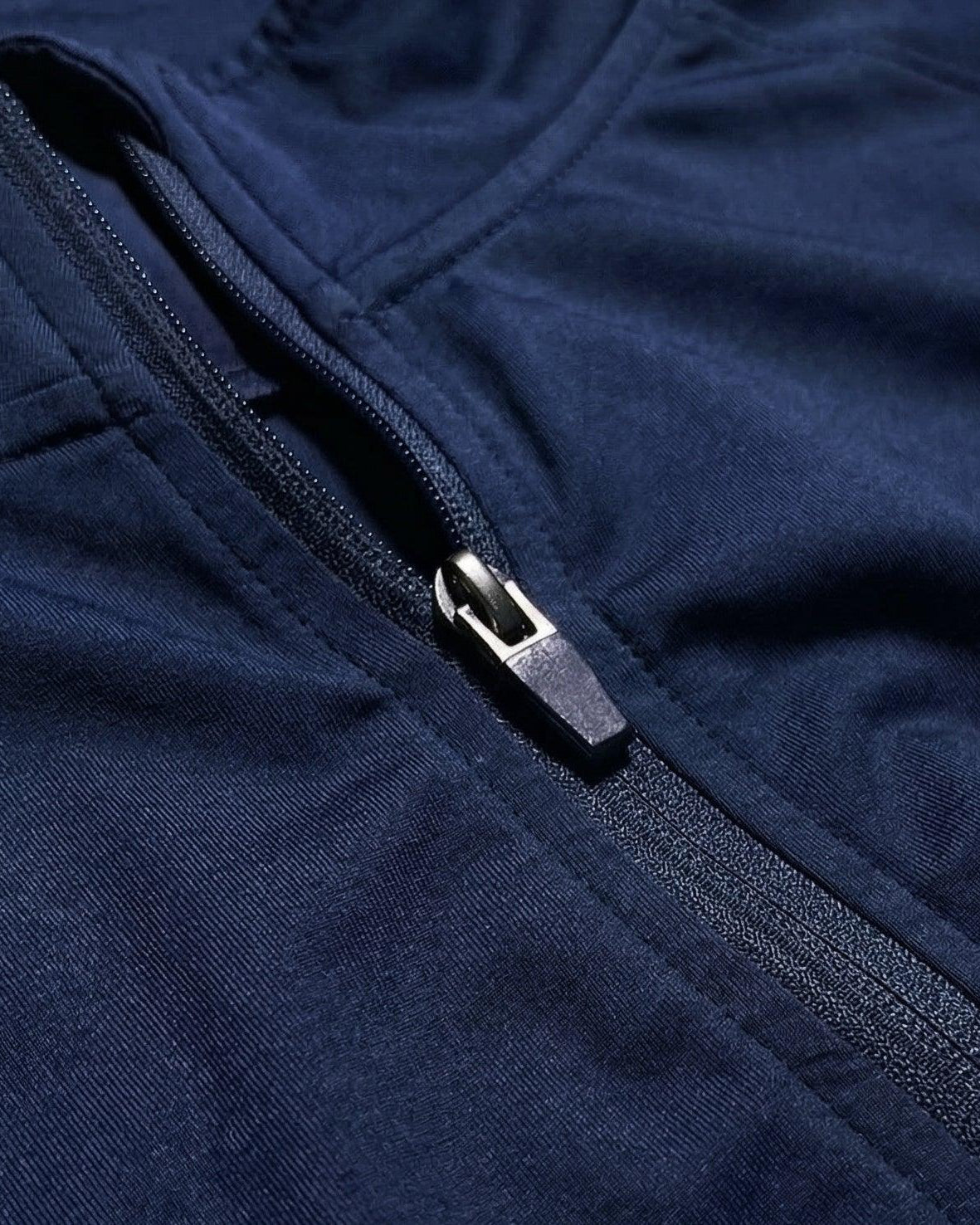 close up of quarter zip