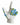 White glove with blue and yellow floral pattern on a white background