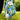 Golf glove with floral design holding a golf ball on a tee in a grassy area