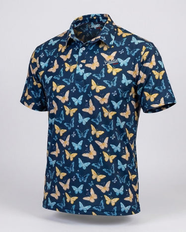 Butterfly patterned shirt on a white background