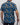 Person wearing a blue golf polo with butterfly pattern holding a golf club.