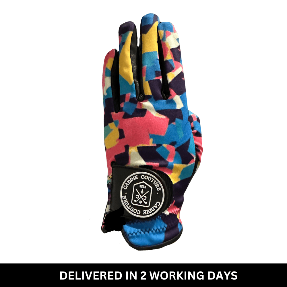 multi coloured golf glove