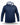 Navy blue golf hoodie with a patterned lining on a white background