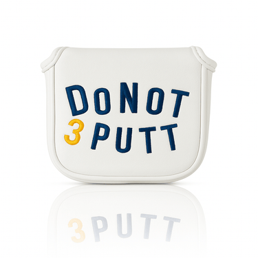 White putter cover with 'DO NOT 3 PUTT' text on a white background