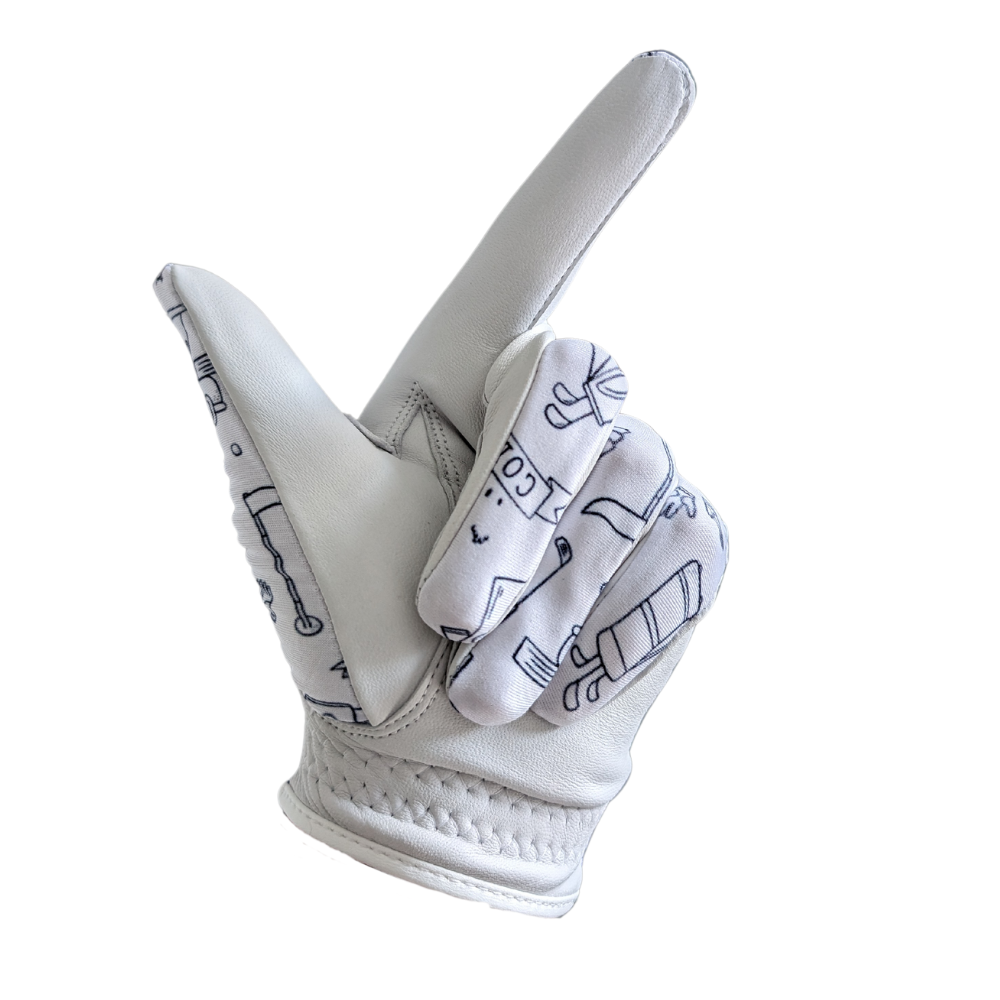 Doodle Pattern Golf Glove Pointing