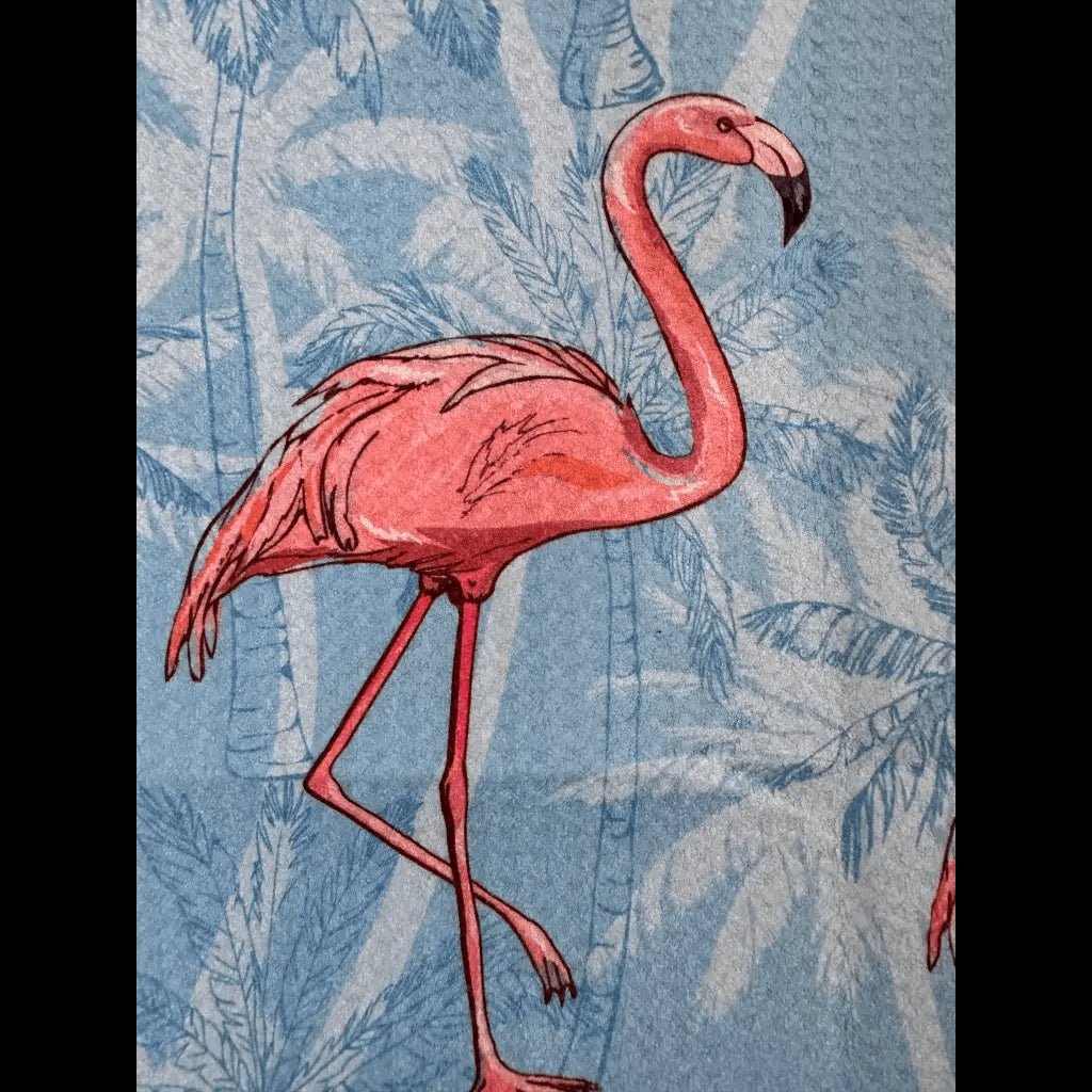 Close Up of Flamingo Golf Towel