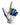 White glove with blue patterned fingers on a white background