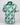 Green and white patterned polo shirt on a light gray background