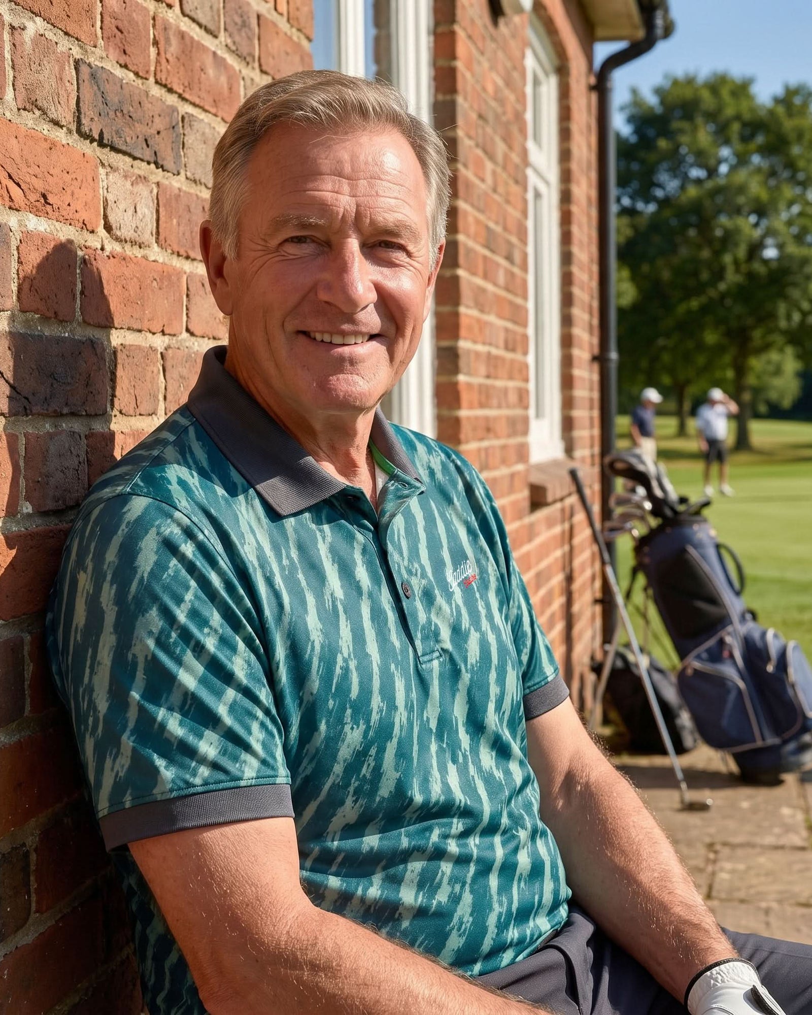 Emerald Surge golf polo detail
