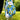 Golf glove with floral design holding a golf ball on a tee in a grassy area