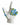 White glove with blue and yellow floral pattern on a white background