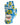 Golf glove with blue and yellow floral pattern on a white background
