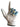 White glove with blue floral pattern on a white background