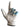 White glove with blue floral pattern on a white background