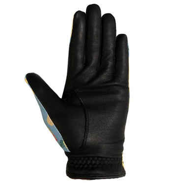 black leather palm of golf glove