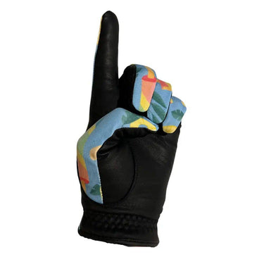 lollipop golf glove black leather palm
