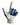 White glove with blue patterned fingers on a white background