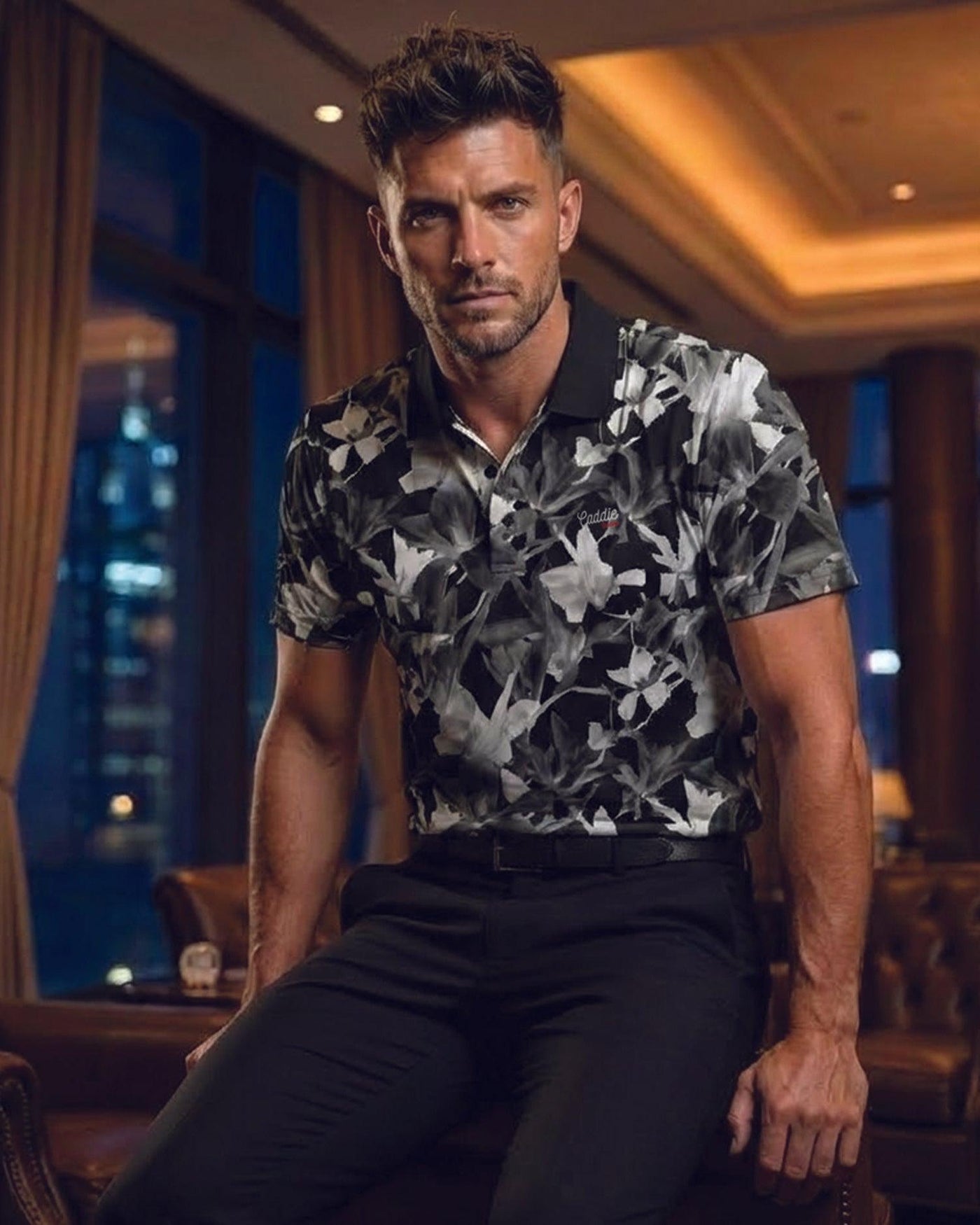 Caddie Couture golf polo lifestyle image