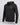 Black hoodie with a brand logo on a light gray background