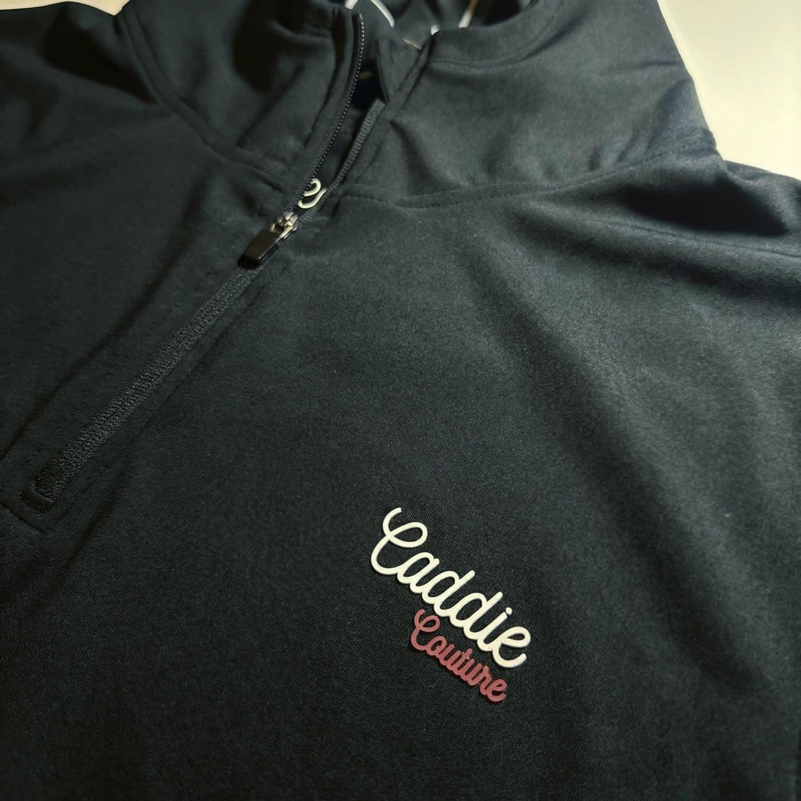 Caddie Couture Noir Signature Performance Hoodie branding