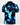 Blue and black patterned polo shirt on a white background